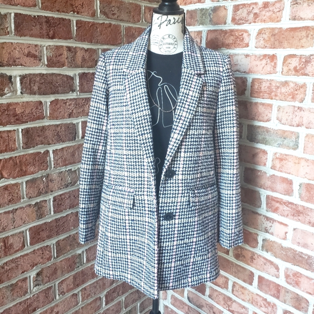 Multi-Color Houndstooth Blazer